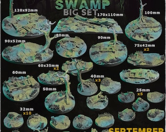 Dead Swamp - Wargames Bases and Toppers - Warhammer/AOS/TrenchCrusade/Miniature Bases