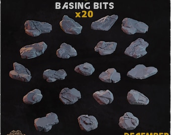 Rocks Basing Bits – 32mm Miniature part of terrain for Wargames