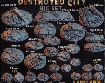 Destroyed City - Wargames Bases and Toppers - Warhammer/AOS/Miniature Bases