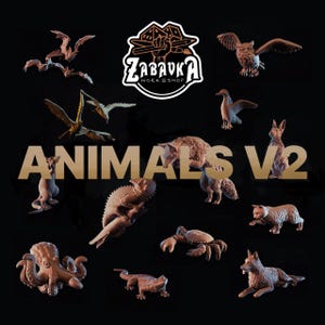 Animals V2 - Bits for Wargames 32 mm Bases - Warhammer/AOS/TrenchCrusade/Miniature Bases