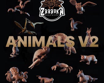 Animals V2 - Bits for Wargames 32 mm Bases - Warhammer/AOS/TrenchCrusade/Miniature Bases