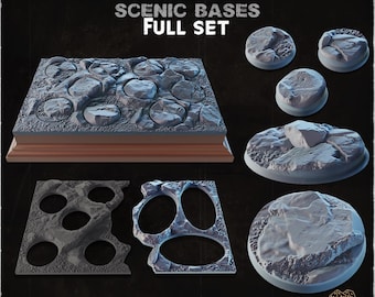 Rocky Landscape V4 - Scenic Bases - Warhammer/AOS/Miniature Bases