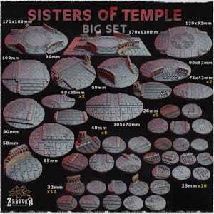 Hermanas del Templo - Bases y adornos para juegos de guerra - Bases para Warhammer/AOS/Miniaturas