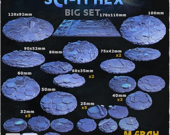 Sci-fi Hex - Wargames Bases and Toppers - Warhammer/AOS/Miniature Bases