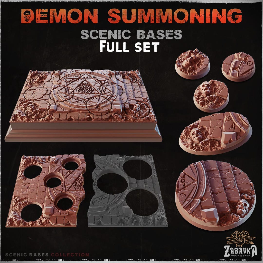 Summoning Ritual Base Demon Summoning - Scenic Bases - Warhammer/aos/miniature Bases - Etsy