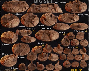 Trench Warfare - Wargames Bases and Toppers - Warhammer/AOS/TrenchCrusade/Miniature Bases