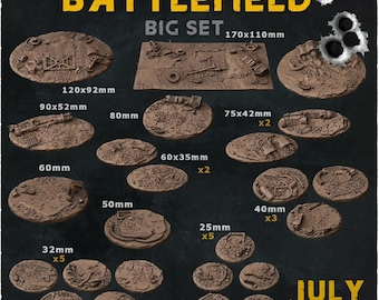 Battlefield - Wargames Bases and Toppers - Warhammer/AOS/Miniature Bases