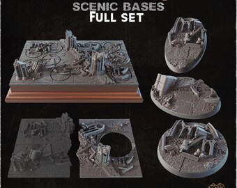 thumbnail image 2 of Resin Base Toppers For Warhammer 40K / AOS – Ruined Empire City (UK Made) 2 of 6