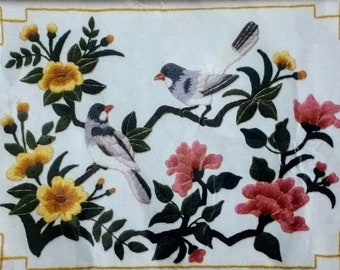 Chinese Birds and Flowers Rochelle Groonis The Creative Circle Stitchery Kit