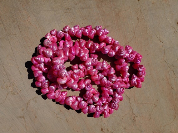 Bohemian Pink Irridecent Pearl Trochus Shell Clus… - image 1