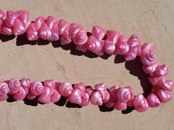 Bohemian Pink Irridecent Pearl Trochus Shell Clus… - image 3