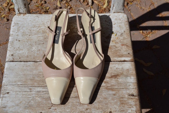 Vintage Bally Switzerland Leather Tan Cream Ankle… - image 1