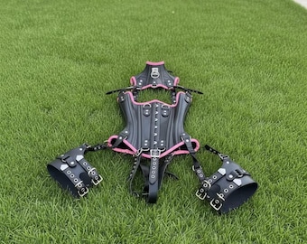 Real Leather Overbust Corset: Steel Boned, Lace-Up Front