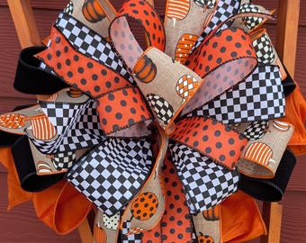 Halloween Bow, Huge Layered Ribbon Bow, XL Limited Edition Wired