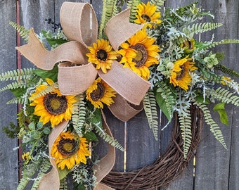 Spring / Summer Wreath, Sunflower Wreath 329sku