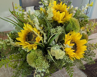 Arrangement Sunflower Rectangle, Centerpiece, Rustic Centerpieces, Modern Farmhouse Decor, Flower Box Crate 49*