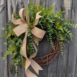 Greenery Wreath - Wreath Great for All Year Round - Everyday Burlap Wreath, Door Wreath, Front Door Wreath 27sku