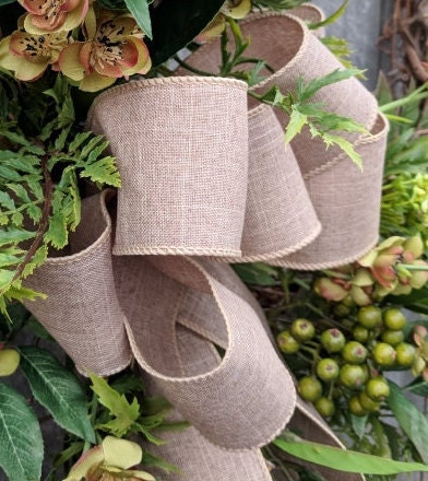 Wired Gunnysack Natural Burlap Bow (2.5