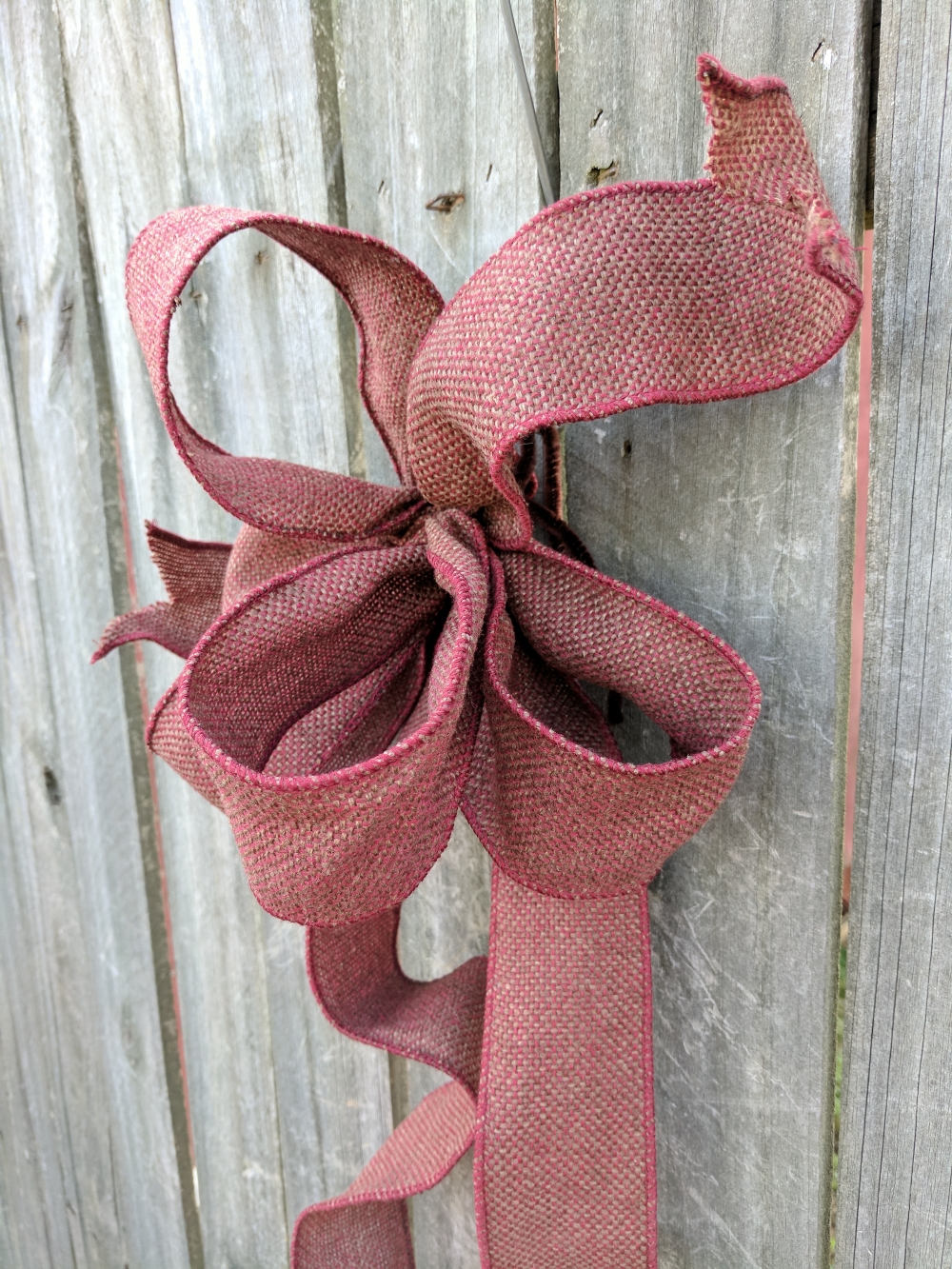 Bow Wired Ribbon, Burgundy Wreath Bow, Fall, Christmas, Winter