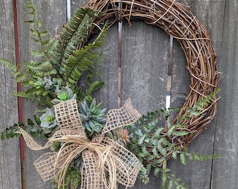 Wreath, All Seasons Wreath, Greenery Wreath for Winter, Summer, Spring Fall, Touch of Blue Wreath, Year long Wreath, Front Door Wreath