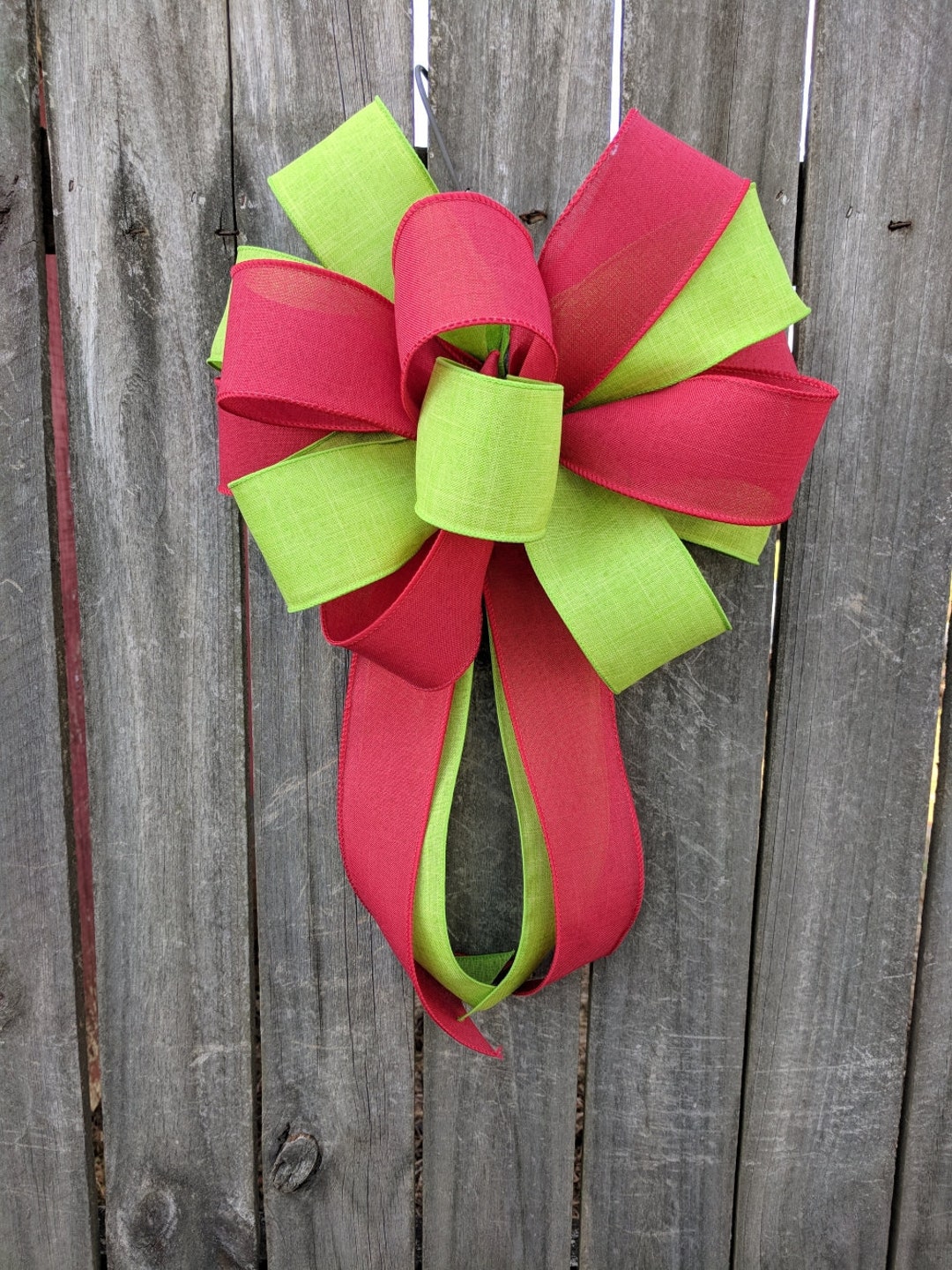 1.5” Red and Green Grosgrain Christmas Ribbon for Bows, Wreaths