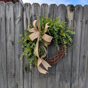 Greenery Wreath Wreath Great for All Year Round Everyday Burlap Wreath, Door Wreath, Front Door Wreath 27sku image 2