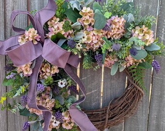 Door Wreath, Purple Door Wreath, LIMITED EDITION, Everyday Purple Wreath, All Seasons, Spring Wreath, Fall Wreath, Summer Wreath LESKUpurple