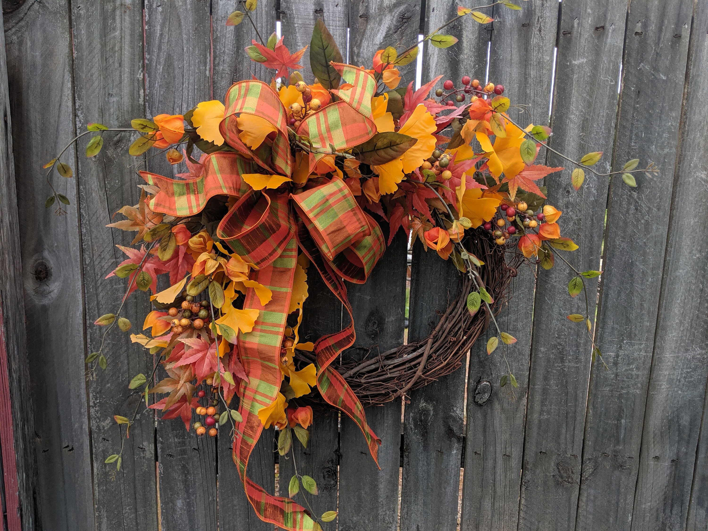 Fall Wreath, Fall Yellow Wreath, Bright Colors Fall Wreath, Designer