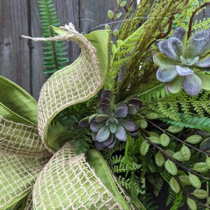 Everyday Wreath, Everyday Succulent and Burlap Wreath, Spring Wreath, Summer Wreath, Fall Wreath, Door Wreath, Front Door Wreath 381 image 4