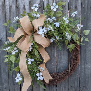 Spring Wreaths, Spring Wreath, Dogwood, Fern Wreath for Early Spring / Year Round 144