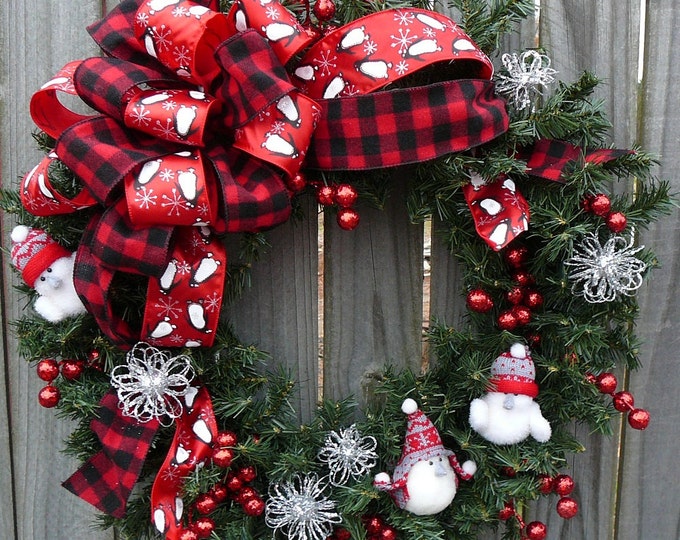 Winter / Christmas Wreath White Birds Wreath Whimsical - Etsy