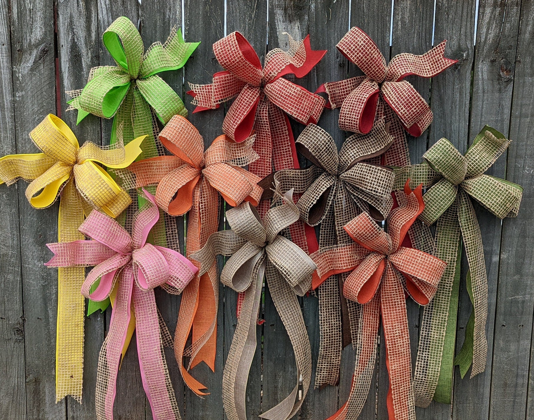 Burlap Bow, Natural Burlap Wire Bow, Wreath Embellishment, Farmhouse Burlap  Bow, Lantern Bow, Everyday Bow, Bow Only