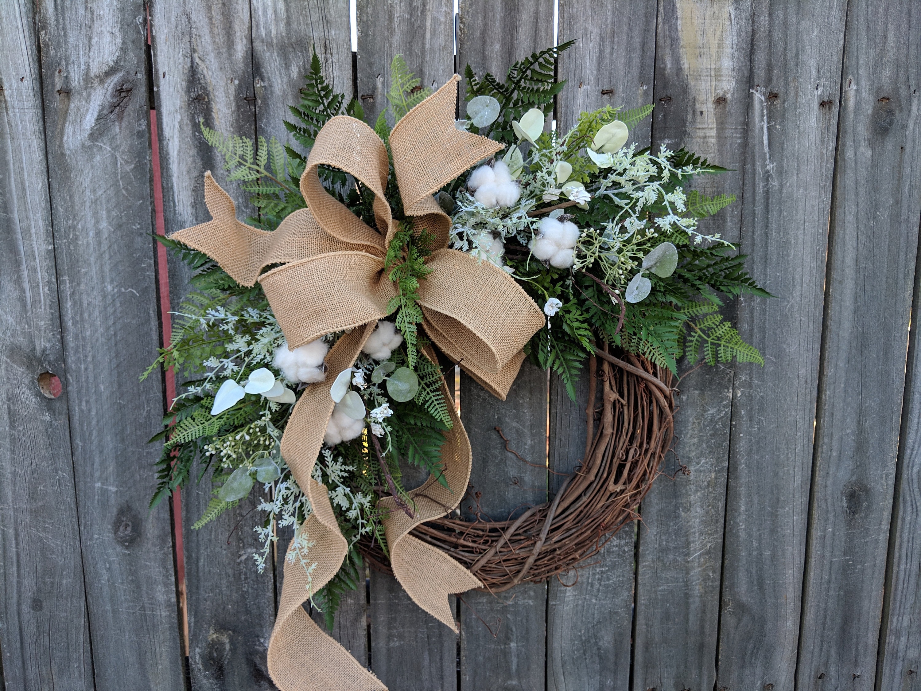 Cotton Wreath Wreath Great for All Year Round Everyday Cotton