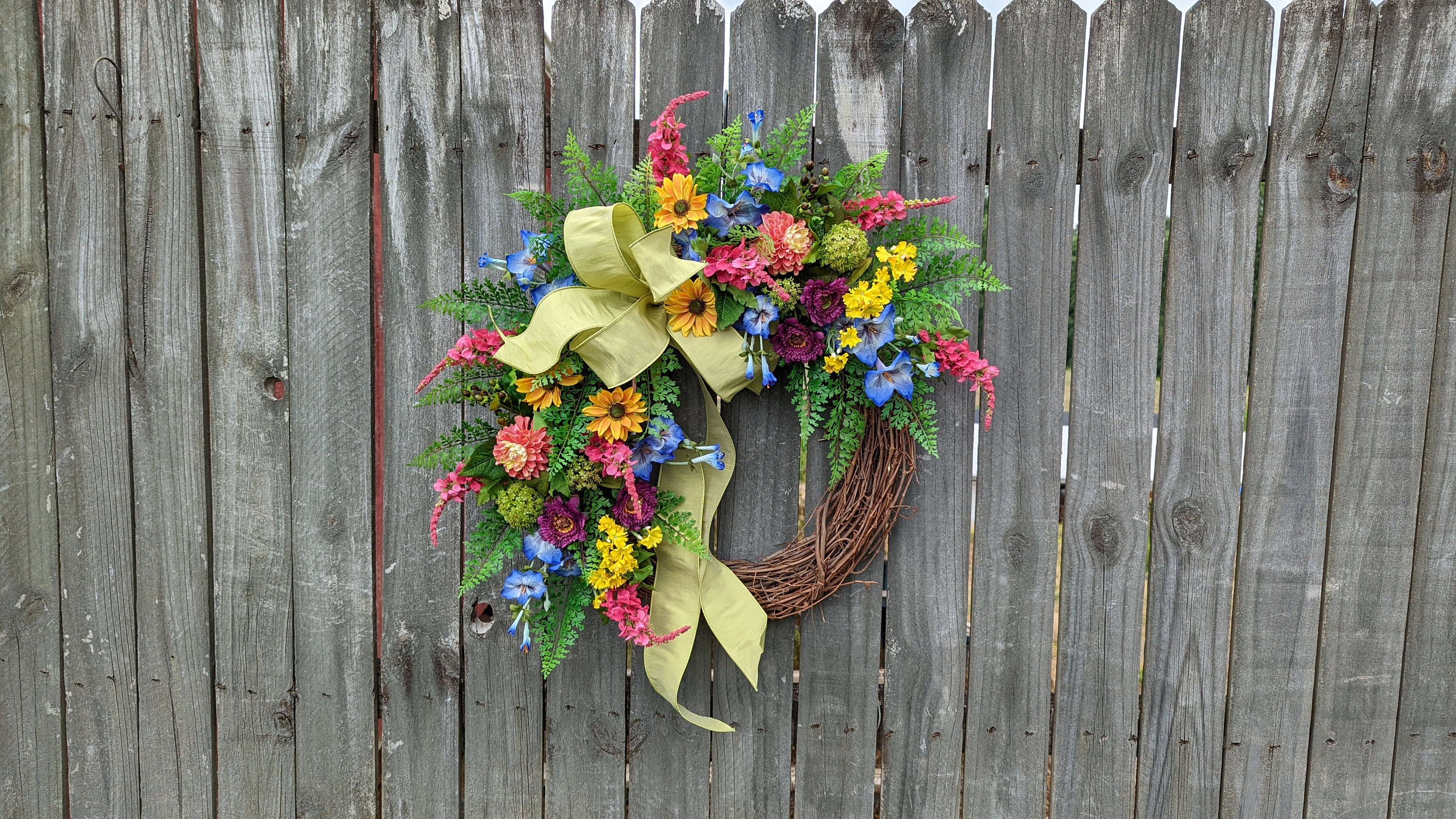 Spring Wreath, Spring/Summer Wreath, Spring Wreath with Bow, Wildflower  Wreath, Summer Wreath, Burlap Bow, Sunflower and Poppy Wreath 2023