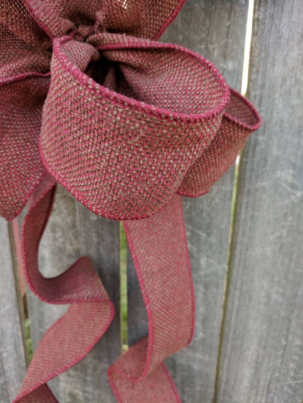 Bow Wired Ribbon, Burgundy Wreath Bow, Fall, Christmas, Winter