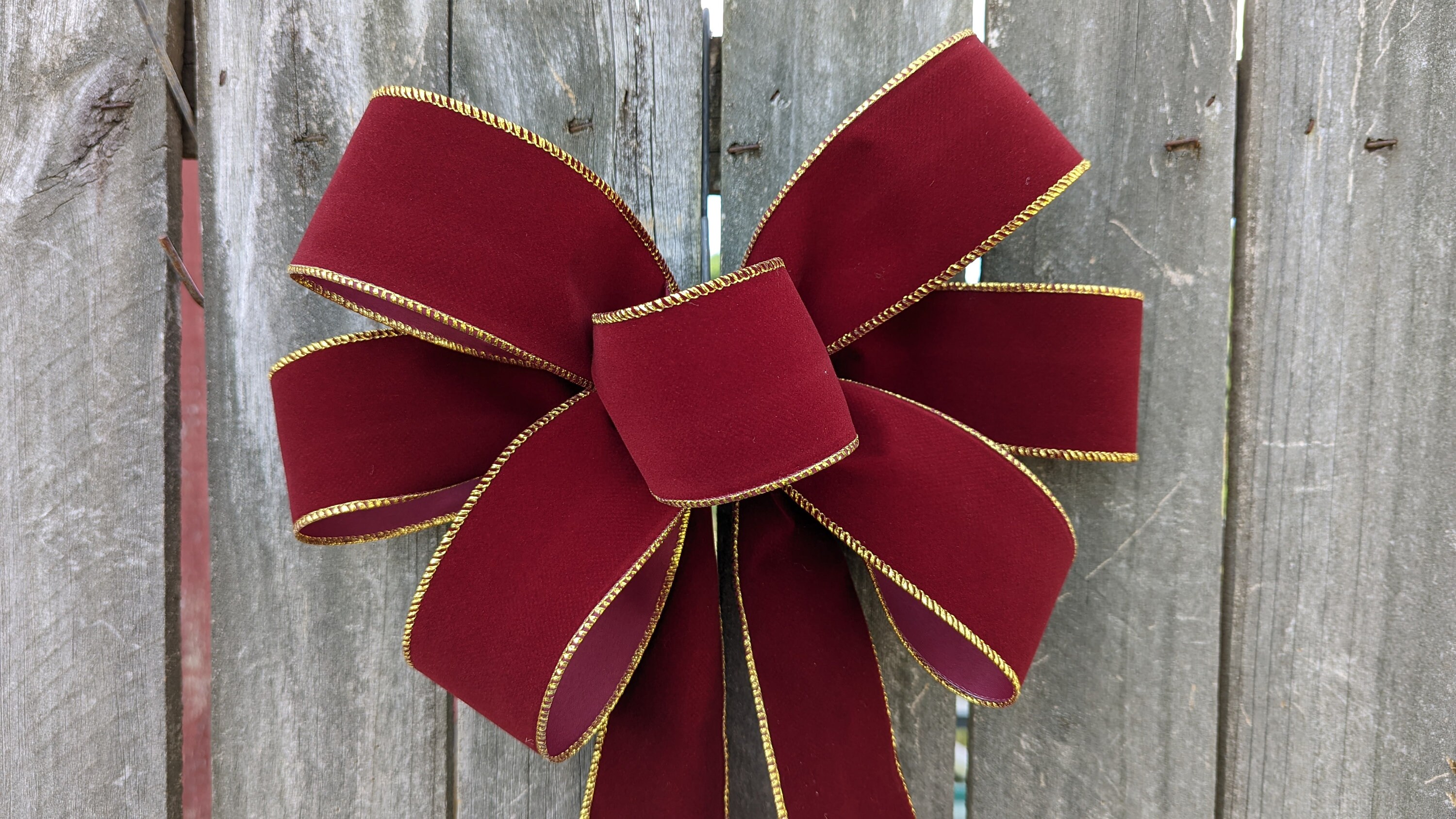 Burgundy Ribbon Wired and Waterproof Velvet 2.5 Christmas Ribbon