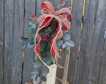Christmas Swag, Medium Eucalyptus Swage, Christmas Decor, Swag for lantern,  Swag for Back Door, Christmas Wedding, Lantern Swag 11*