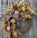 Fall Wreath, Fall Berry Wreath, Fall Leaf Wreath, Fall Pumpkin Bow Wreath, purple 