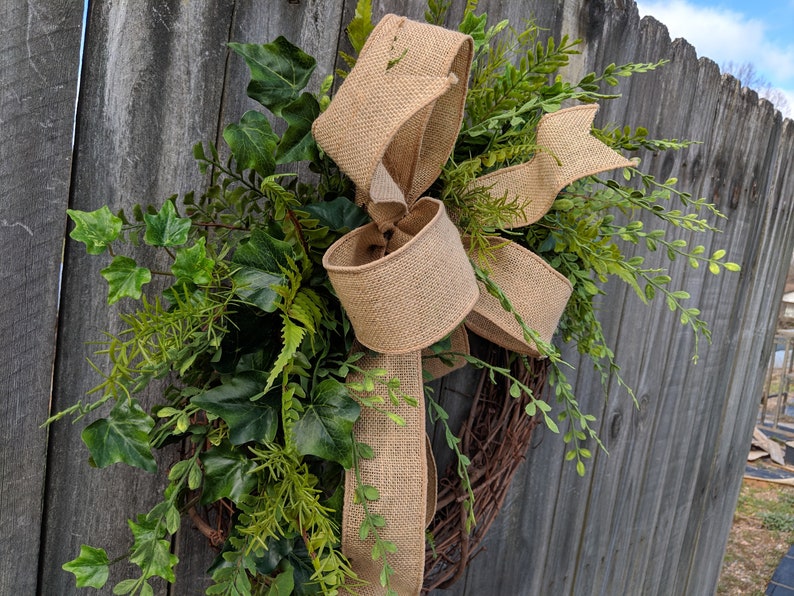 Greenery Wreath Wreath Great for All Year Round Everyday Burlap Wreath, Door Wreath, Front Door Wreath 27sku image 3