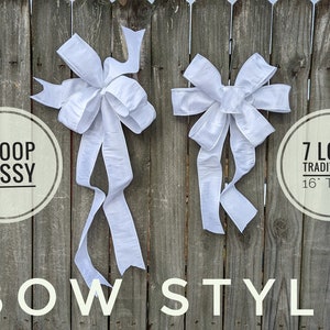 Bow for Wreath Linen Look Wired Solid Color Bow Wedding Pew image 2