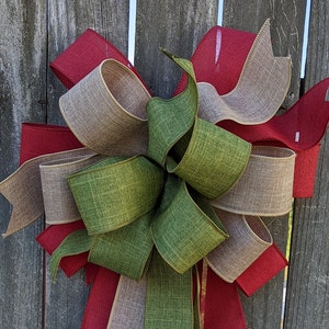 Christmas Bow, Oversized Wired Christmas Wreath Bow Tree Topper, Large Wreath Bow, Customizable Colors, Solid Colors, Tree Topper