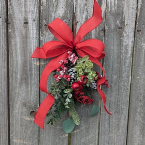 Christmas Swag, Small Lantern Swag, Christmas Decor, Swag with Icy Berries, Eucalyptus, Aisle Decor Christmas Wedding, Lantern Swag 20