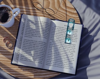 Metal Bookmark, Aluminum Forest Scene Design with Rounded Edges