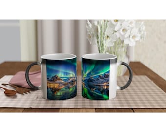 Magic Color Changing Mug – Northern Lights Design, 11oz Capacity