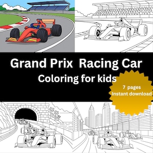 Grand-Prix-Malbuch, 7-seitige PDF-Datei zum Ausdrucken