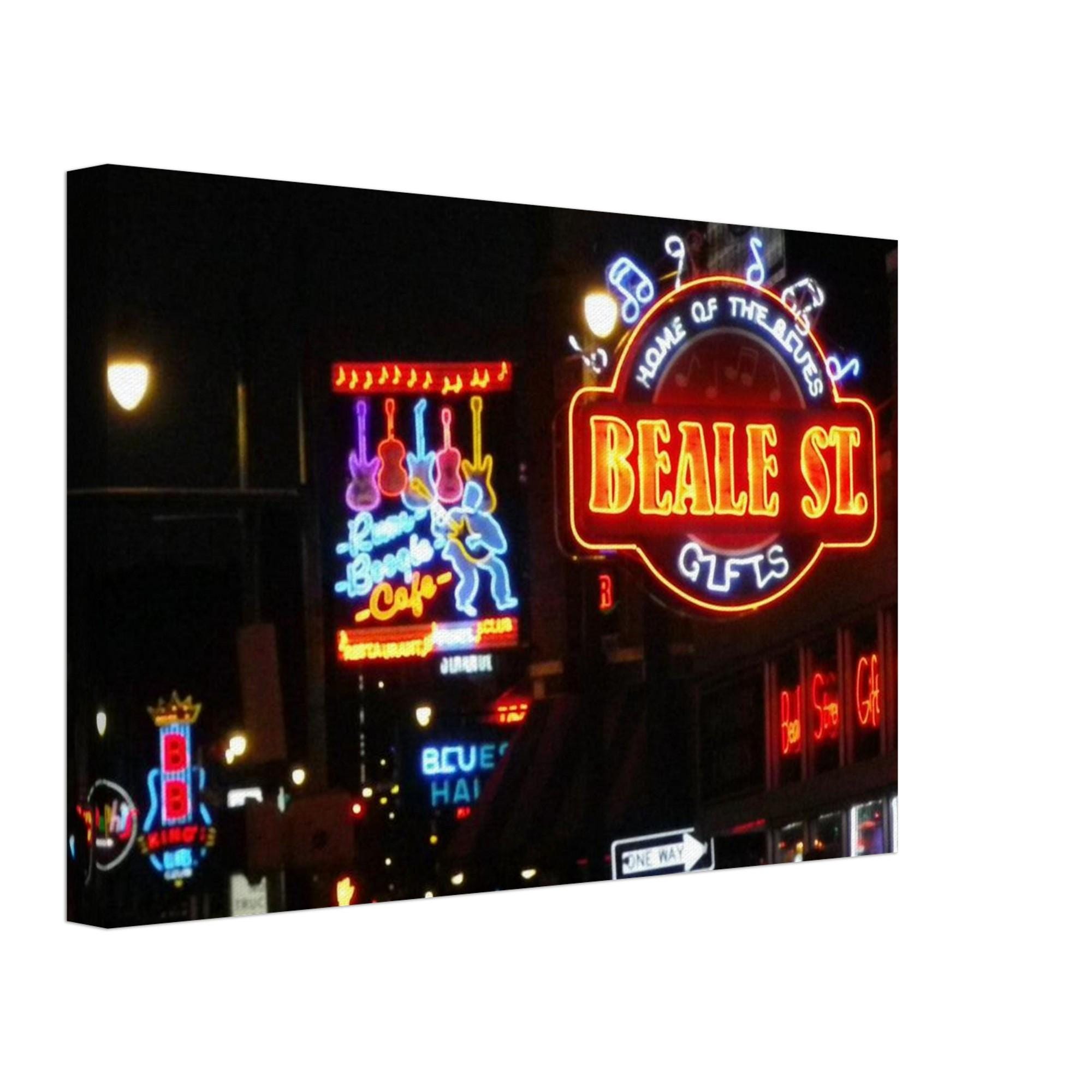 Beale Street Nightlife Canvas Print - 30x45 Cm | Home of the Blues ...