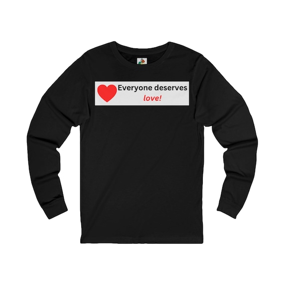 Long Sleeve Tee, 100% Airlume Combed Ring-Spun Cotton Love Equality Graphic