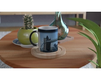 Magic Color Changing Mug – Tower Bridge, London Art, Heat Sensitive Coffee Cup