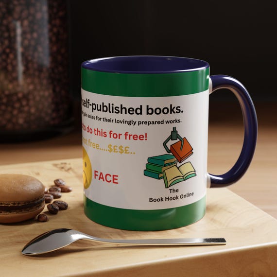 Book Hook Accent Coffee Mug: Unique Book Lover Gift
