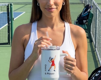 Tennis Player 40oz Tumbler: Thermobecher aus Edelstahl